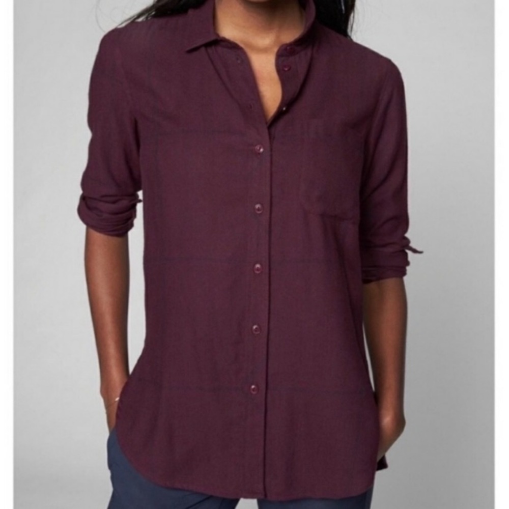 Athleta plaid button up
